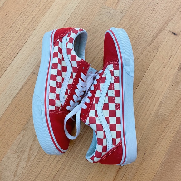 red checkered old skool vans